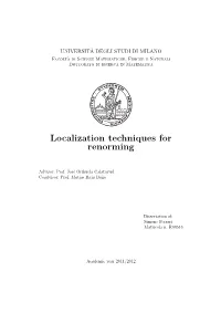 Localization Techniques for Renorming