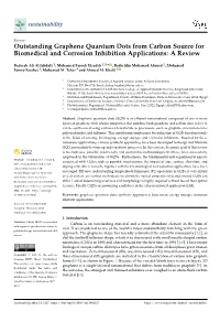 Outstanding Graphene Quantum Dots from Carbon Source for Biomedical and Corrosion Inhibition Applications: a Review