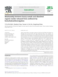 Relationship Between Heavy Metals and Dissolved Organic Matter Released from Sediment by Bioturbation/Bioirrigation
