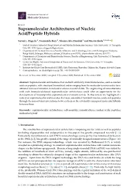 Supramolecular Architectures of Nucleic Acid/Peptide Hybrids