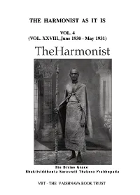 The Harmonist As It Is