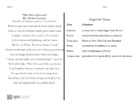 “The New Colossus” By: Emma Lazarus Not Like the Brazen Giant Of