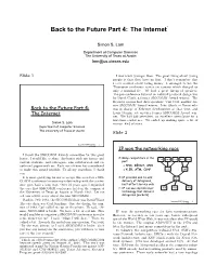 Back to the Future Part 4: the Internet