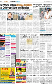 CRWC to Set up Storage Facilities at Dehri-On-Sone and Fatuha