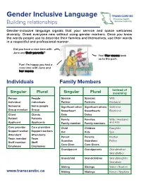Gender Inclusive Language Building Relationships