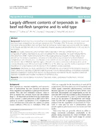 Largely Different Contents of Terpenoids in Beef Red-Flesh Tangerine and Its Wild Type