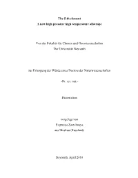 The 5-Th Element a New High Pressure High Temperature Allotrope