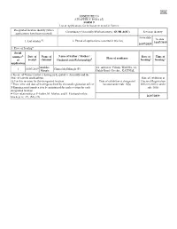 ANNEXURE 5.8 (CHAPTER V, PARA 25) FORM 9 List of Applications For