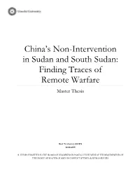 China's Non-Intervention in Sudan and South Sudan: Finding Traces Of