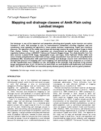 Mapping Soil Drainage Classes of Amik Plain Using Landsat Images