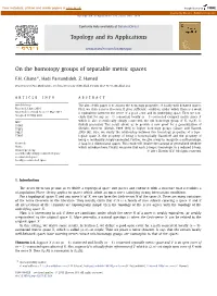 On the Homotopy Groups of Separable Metric Spaces ∗ F.H