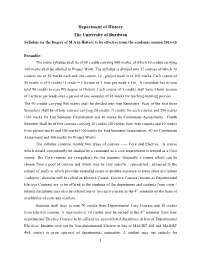 Syllabus for M.A. in History