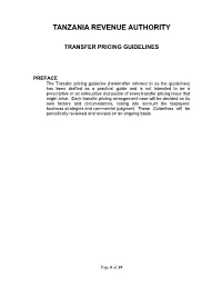 Transfer Pricing Guidelines