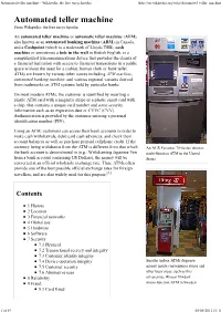 Automated Teller Machine - Wikipedia, the Free Encyclopedia