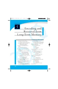 Encoding and Retrieval from Long-Term Memory