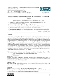 Impact of Sufism on Pakistani Society in the 21St Century: a Grounded Theory