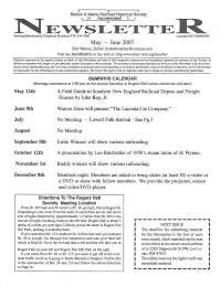 June 2007 Bob Warren, Editor (Bmbobwarren@Comcast.Net) Visit the B&MRRHS on the Web At: Http: Web.Org/Bmrrhs