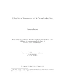 Killing Forms, W-Invariants, and the Tensor Product Map
