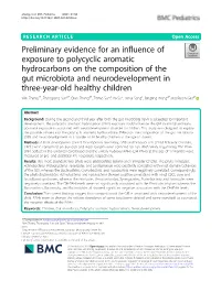 Preliminary Evidence for an Influence of Exposure to Polycyclic Aromatic