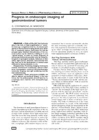 Progress in Endoscopic Imaging of Gastrointestinal Tumors