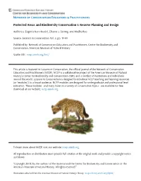 Protected Areas and Biodiversity Conservation I: Reserve Planning and Design