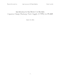 Specification for the Driver Coil Modules Capacitor