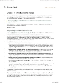 Chapter 1: Introduction to Django
