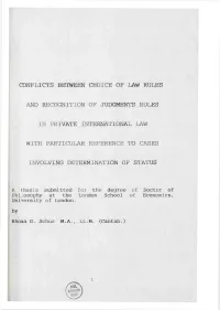 Conflicts Between Choice of Law Rules and Recognition