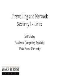 Firewalling and Network Security I -Linux