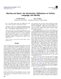 Hip-Hop and Sport—An Introduction: Reﬂections on Culture, Language, and Identity