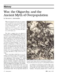 History: War, the Oligarchy, and the Ancient Myth of Overpopulation