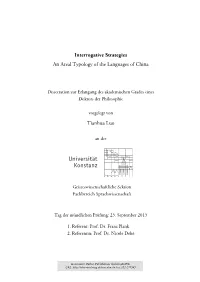 Interrogative Strategies : an Areal Typology of the Languages of China
