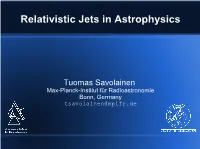 Relativistic Jets in Astrophysics