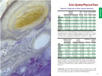 Solar System Tables