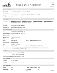 Special Event Application Simple 50-SE-2021