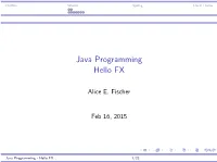 Java Programming Hello FX