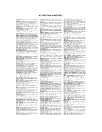 Judge Alphabetical Name Index