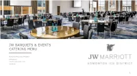 Jw Banquets & Events Catering Menu