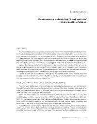 MARTIN KEAN Open Source Publishing, 'Book Sprints' And