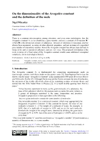 On the Dimensionality of the Avogadro Constant and the Definition of the Mole