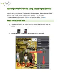 Reading EPUB/PDF Books Using Adobe Digital Editions
