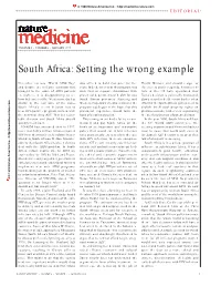 South Africa: Setting the Wrong Example