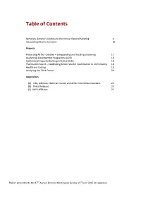 Table of Contents