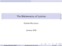The Mathematics of Lattices