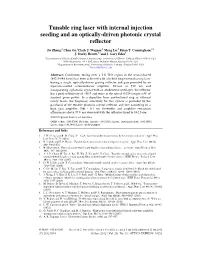 Tunable Ring Laser with Internal Injection Seeding and an Optically-Driven Photonic Crystal Reflector