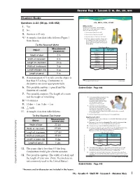 Answer Key • Lesson 1: M, Dm, Cm, Mm