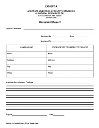 Complaint Report