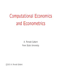 Computational Economics and Econometrics