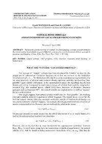 Natural Bond Orbitals and Extensions of Localized Bonding Concepts