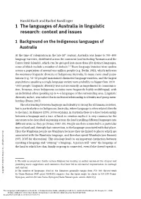 1 the Languages of Australia in Linguistic Research: Context and Issues